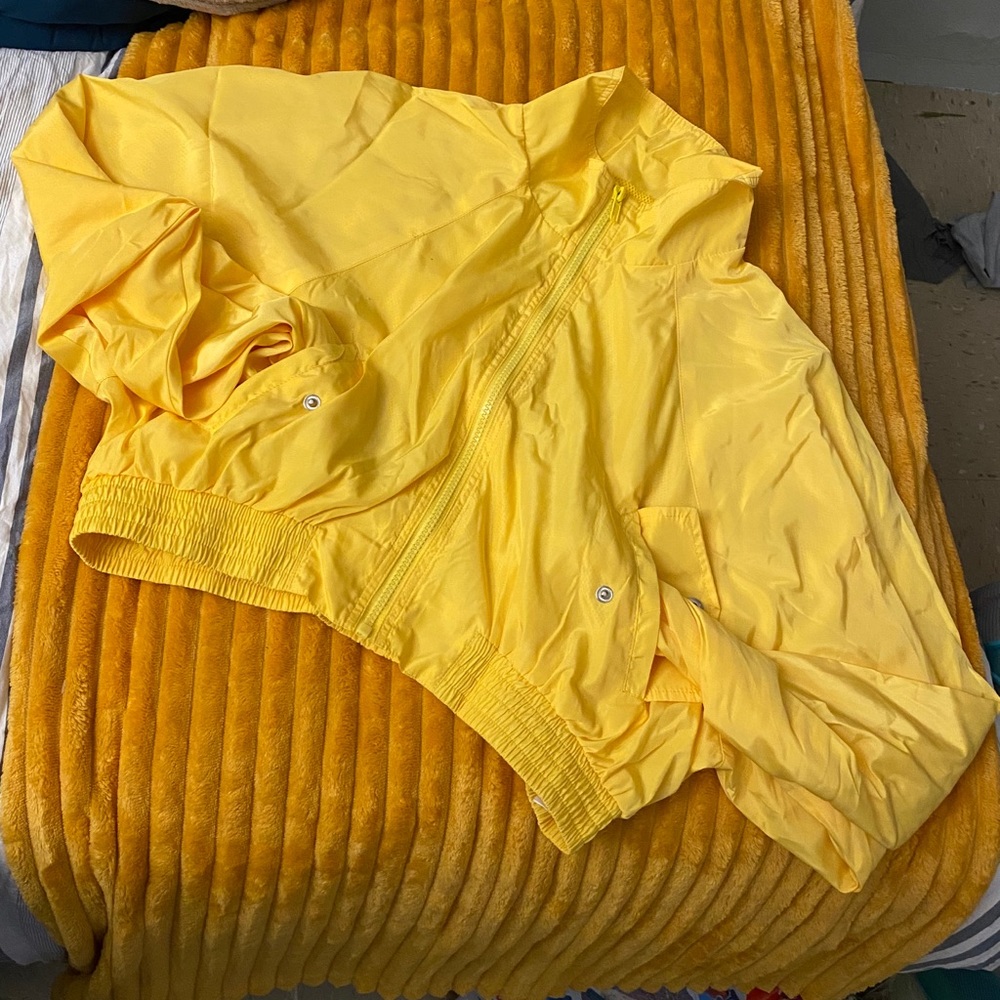 Forever21 Yellow Cropped Windbreaker